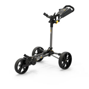 PowaKaddy Flatfold DLX Push Trolley Gun Metal/Yellow