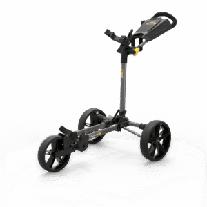 PowaKaddy Flatfold DLX Push Trolley Gun Metal/Yellow